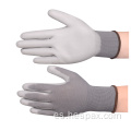 Guantes de trabajo de ESD mecánico recubierto de PU Hespax Gray